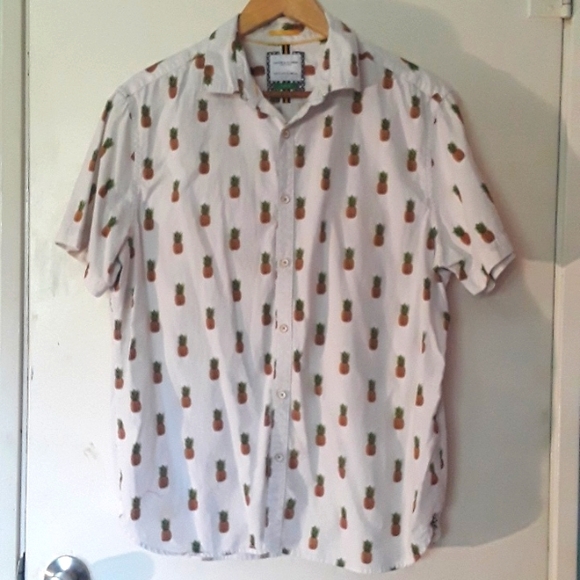 Denim & Flower Men's Pineapple Print Hawaiian shirt size XL - Picture 1 of 6